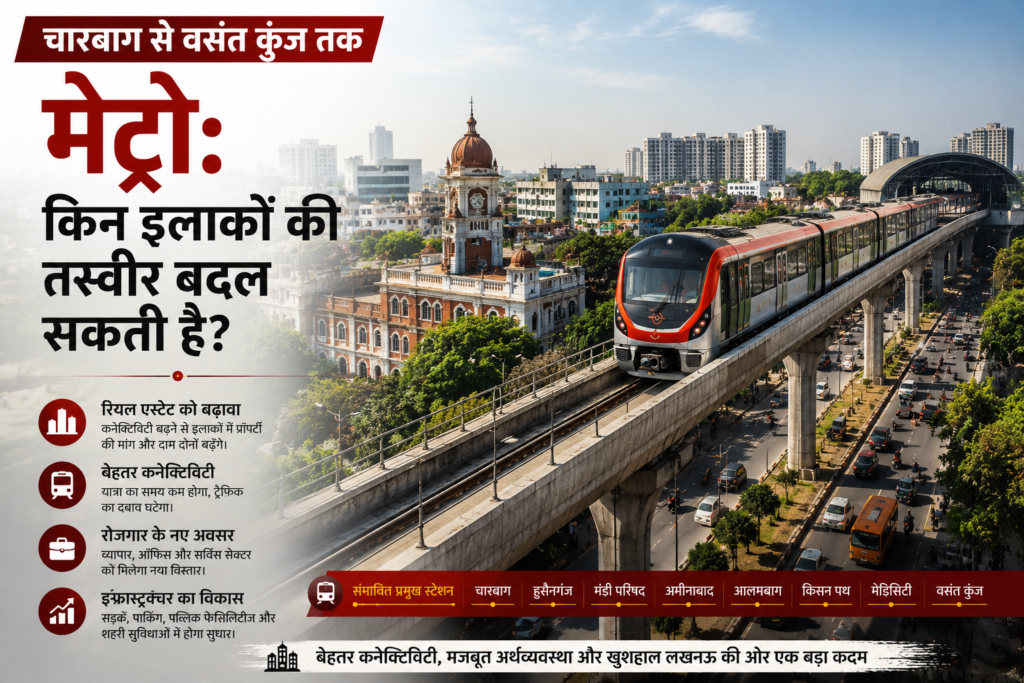 चारबाग से वसंत कुंज तक प्रस्तावित लखनऊ मेट्रो कॉरिडोर और बदलता शहरी परिदृश्य